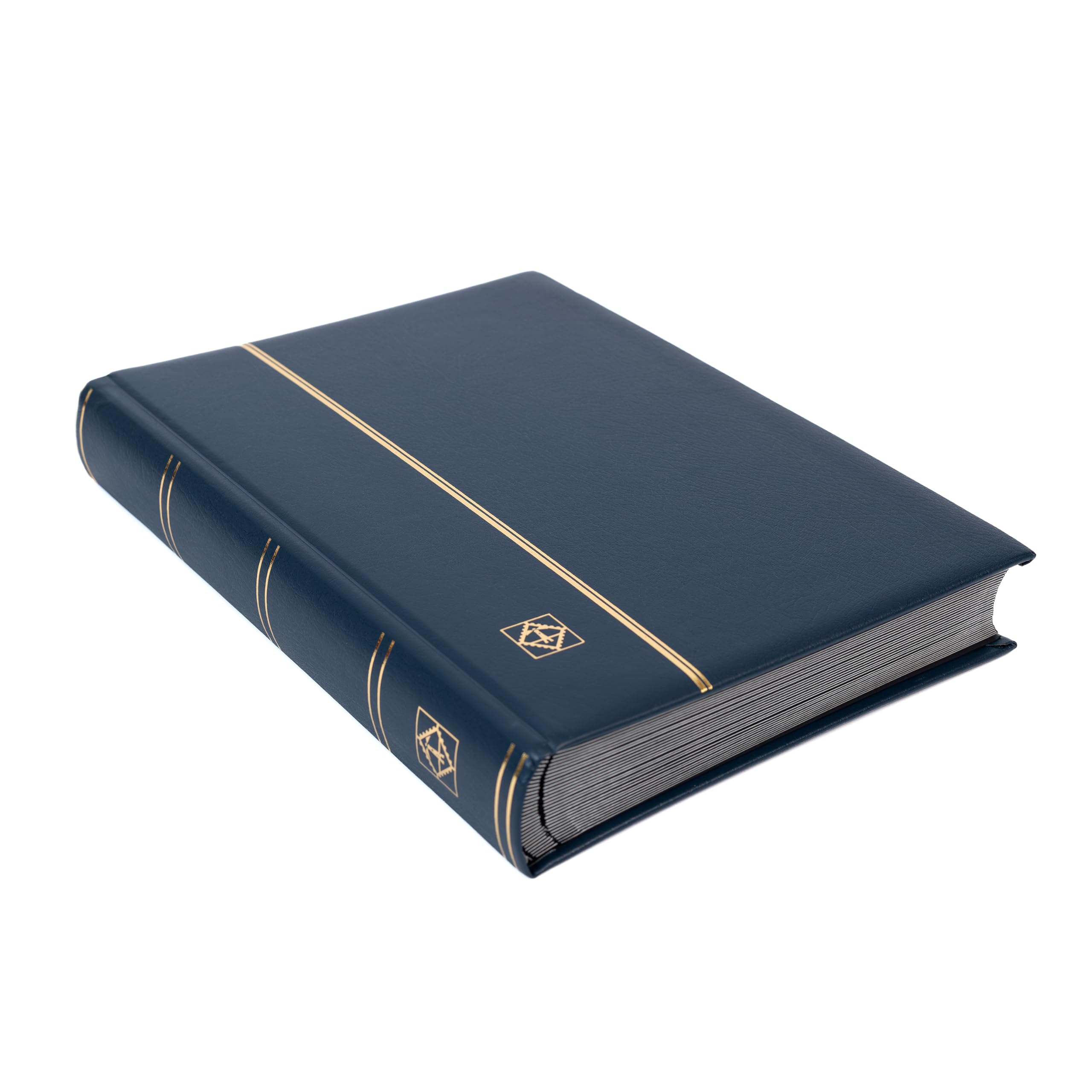 Album de collection de timbres, classeur Premium, DIN A4, 64 pages noires, reliure en cuir rembourrée, bleu