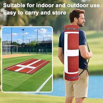Softball Pitching Mat, 10' X 3' Baseball Hitting Mat, Anti-Slip Anti-Fade Pitch Practice Mat, Softball Pitching Mound for Outdoor/Indoor