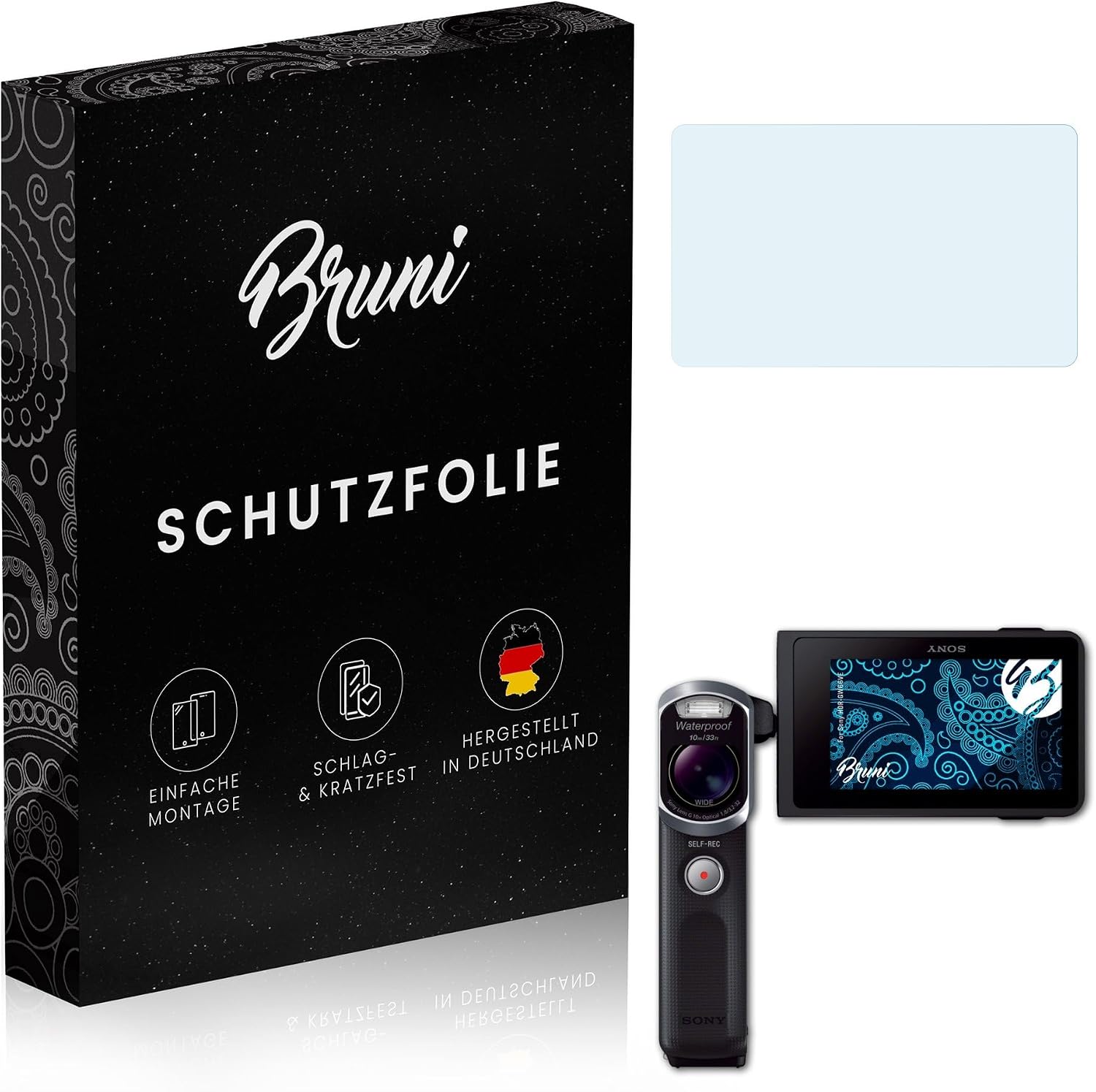 Bruni Screen Protector compatible with Sony HDR-GW66VE Protector Film, crystal clear Protective Film (2X)