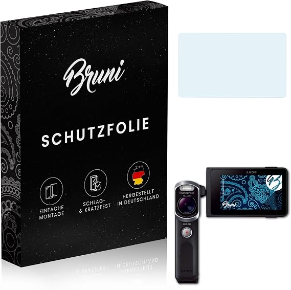 Bruni Screen Protector compatible with Sony HDR-GW66VE Protector Film, crystal clear Protective Film (2X)