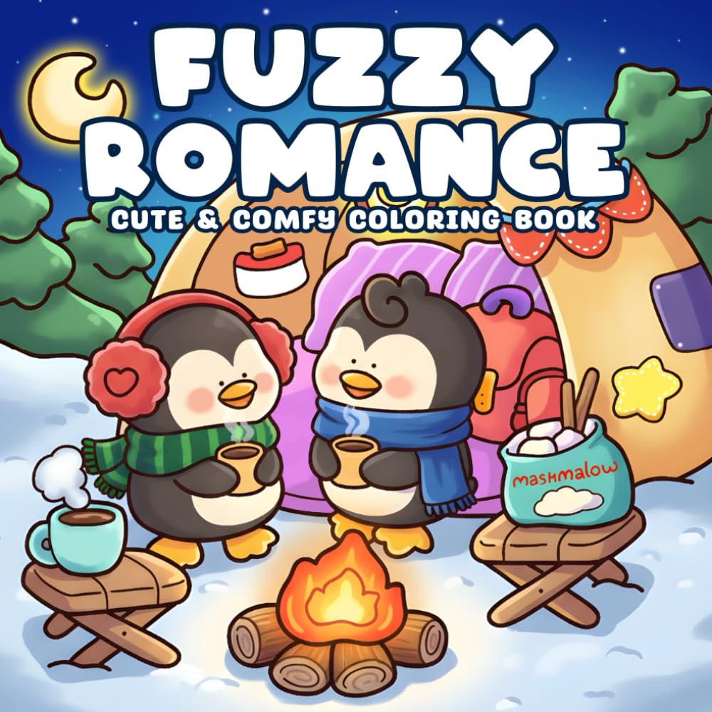 Fuzzy Romance Coloring Book: Cute Cozy Coloring Pages for Everyone with Loving Animal Characters, Gentle Scenes, Soft Moments to Feel Relaxed & Enjoy