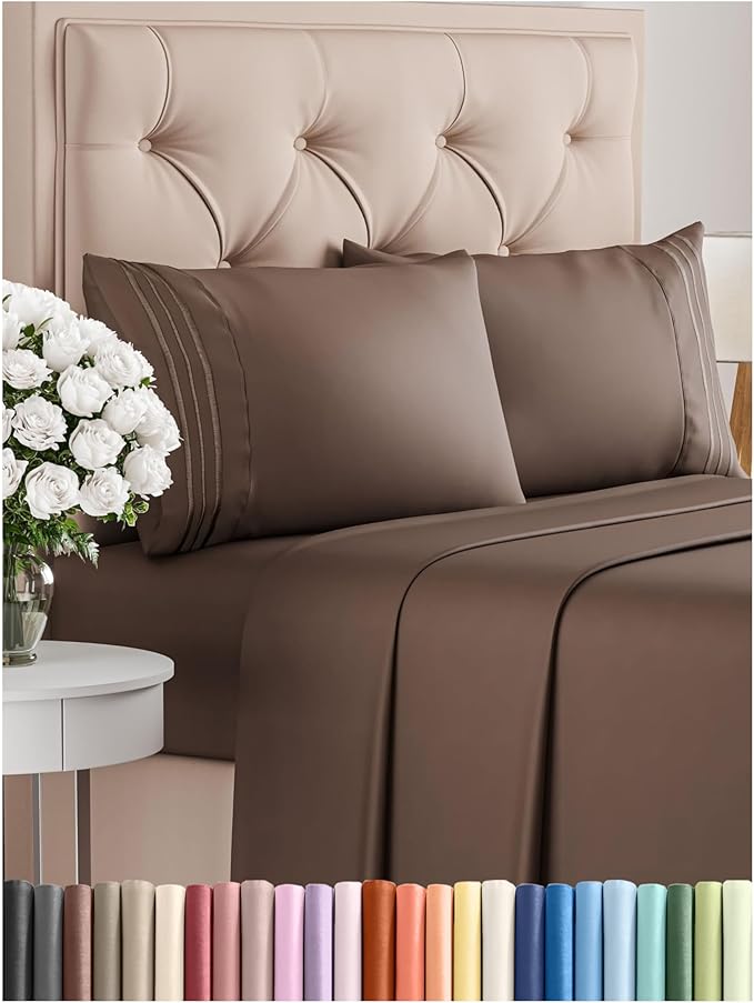 Queen Size 4 Piece Sheet Set - Comfy Breathable & Cooling Sheets