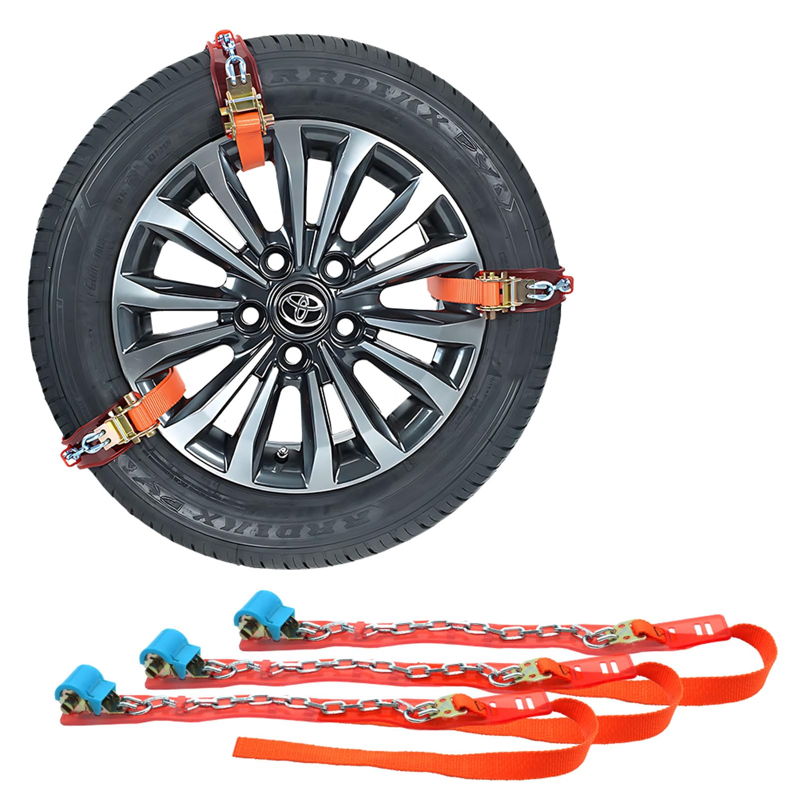 Amazon.co.jp: MAXWIN 樹脂パッド付 分割式 タイヤチェーン 金属製 6本