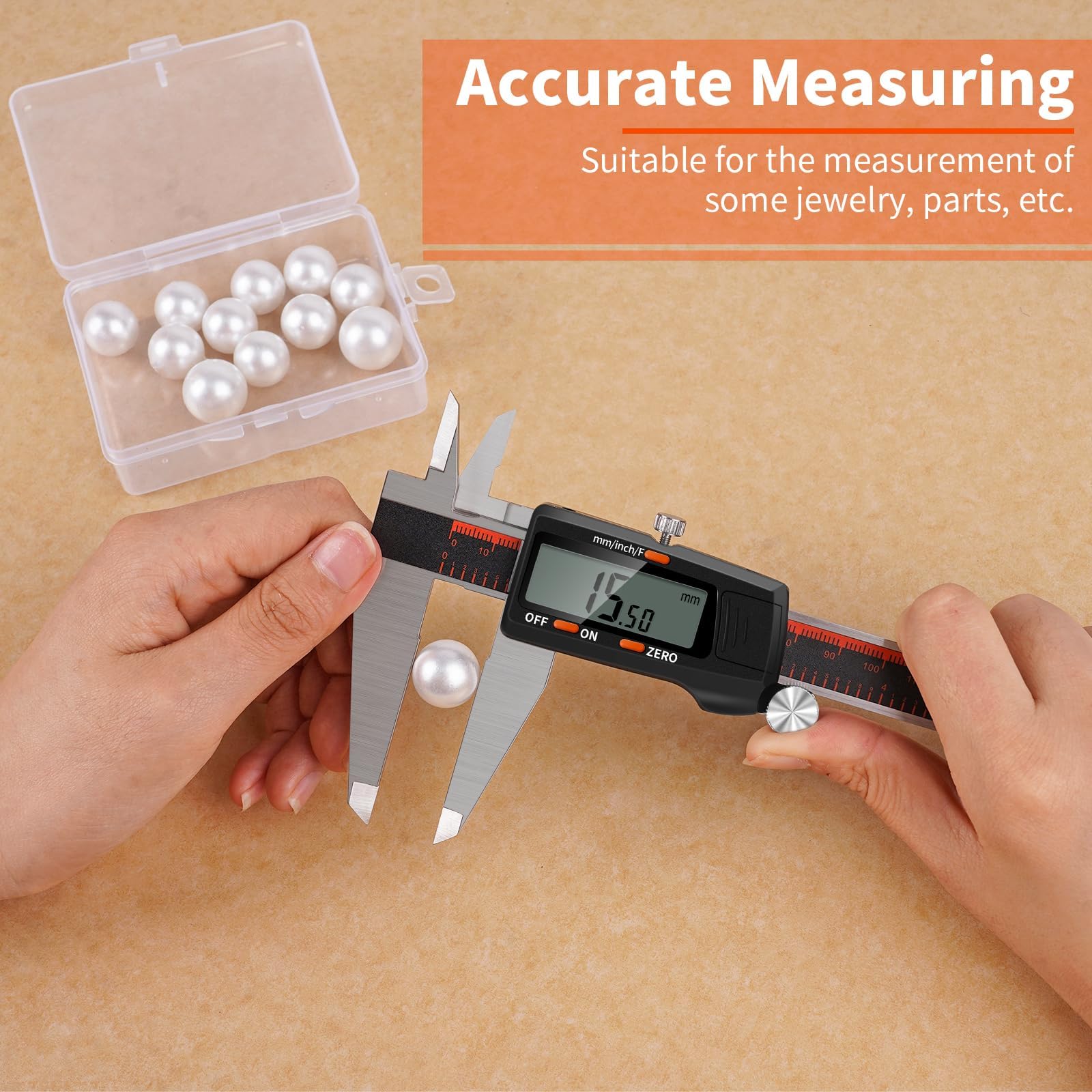 HARDELL Calibrador digital Vernier, herramienta de medición de calibre de acero inoxidable de 6 pulgadas con pantalla LCD grande (300 mm)