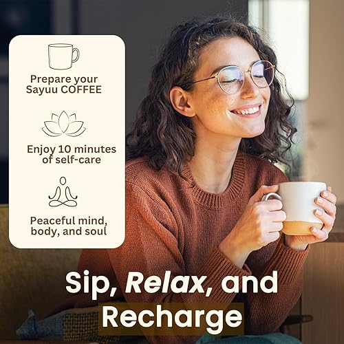 Miniatura 7 de SAYUU Mezcla de café de hongos  Enfoque, energía y armonía  Vegano, hongos funcionales, Cordyceps, melena de león y reishi  Suplemento dietético  30