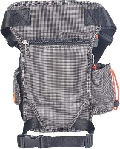 Miniatura 4 de Innturt Bolsa de nailon para la pierna, bolsa para muslo, bolsa de pierna Riñonera táctica Bolsa de mensajero de hombro, Gris