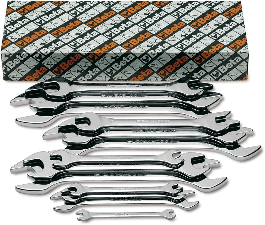 Beta 55 Series Double End Open End Wrench, Metric 24mm x 27mm