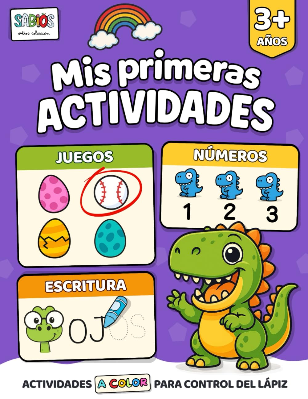 Mis primeras Actividades para niños desde 3 años: Libro A COLOR para el control del lápiz. Trazos, primeras palabras, números, contar y juegos de ... preescolar para niños de 2 a 4 años.)