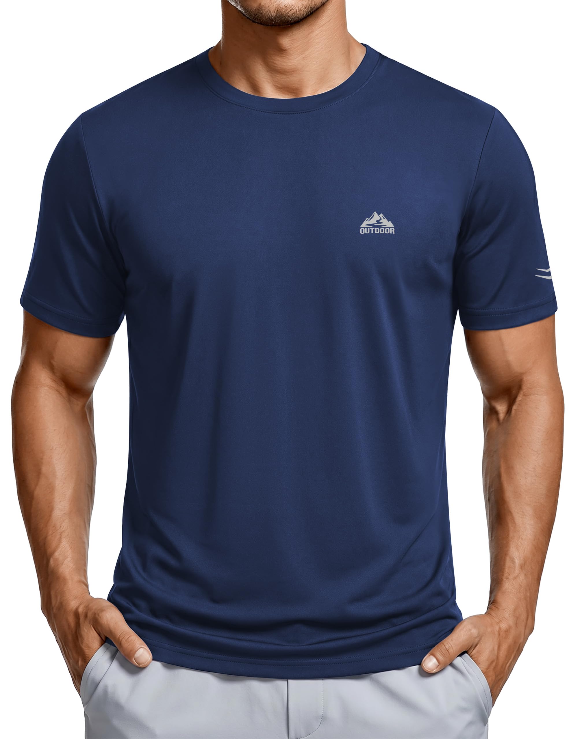 Men's T-Shirts Moisture Wicking Workout Shirt Lightweight Athletic Quick Dry Gym Shirt fo…