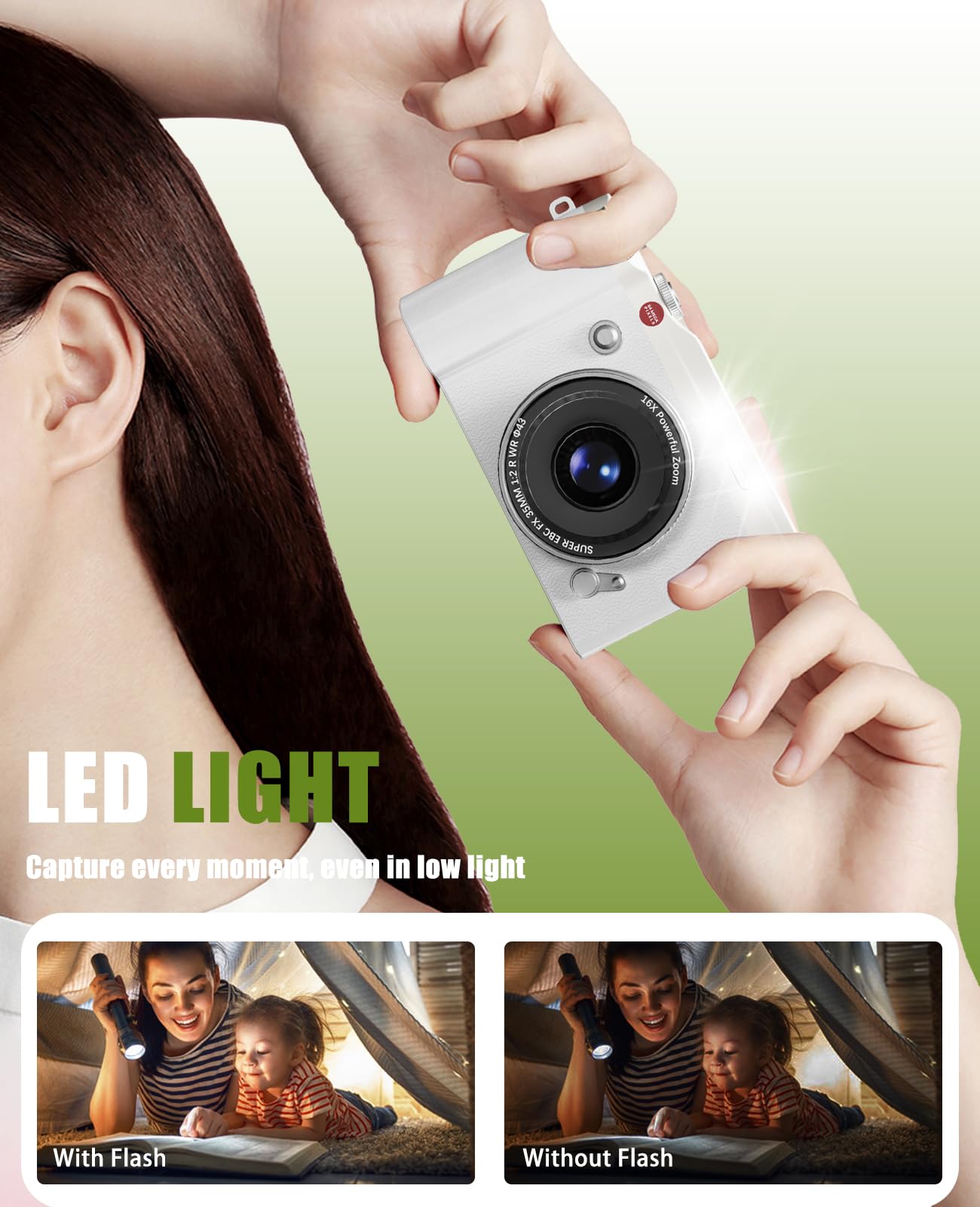 HEYMAO Kids Digital Camera 64MP 1080P 2.4" Flip Screen 32GB SD Card Boys and Girls Toys Camera Kids 3-12 Years - Image 2