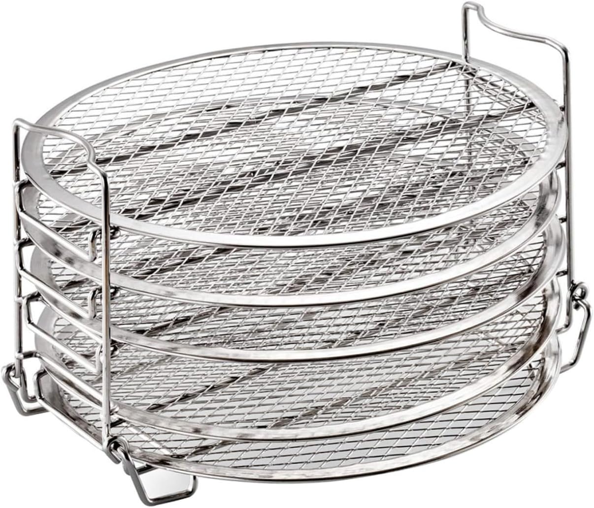 1set Stainless Steel Dehydrator Rack for Air Fryer Accessories Compatible with Ninja Grill Quarts Stackable Design for Fruits Meats Easy to Clean