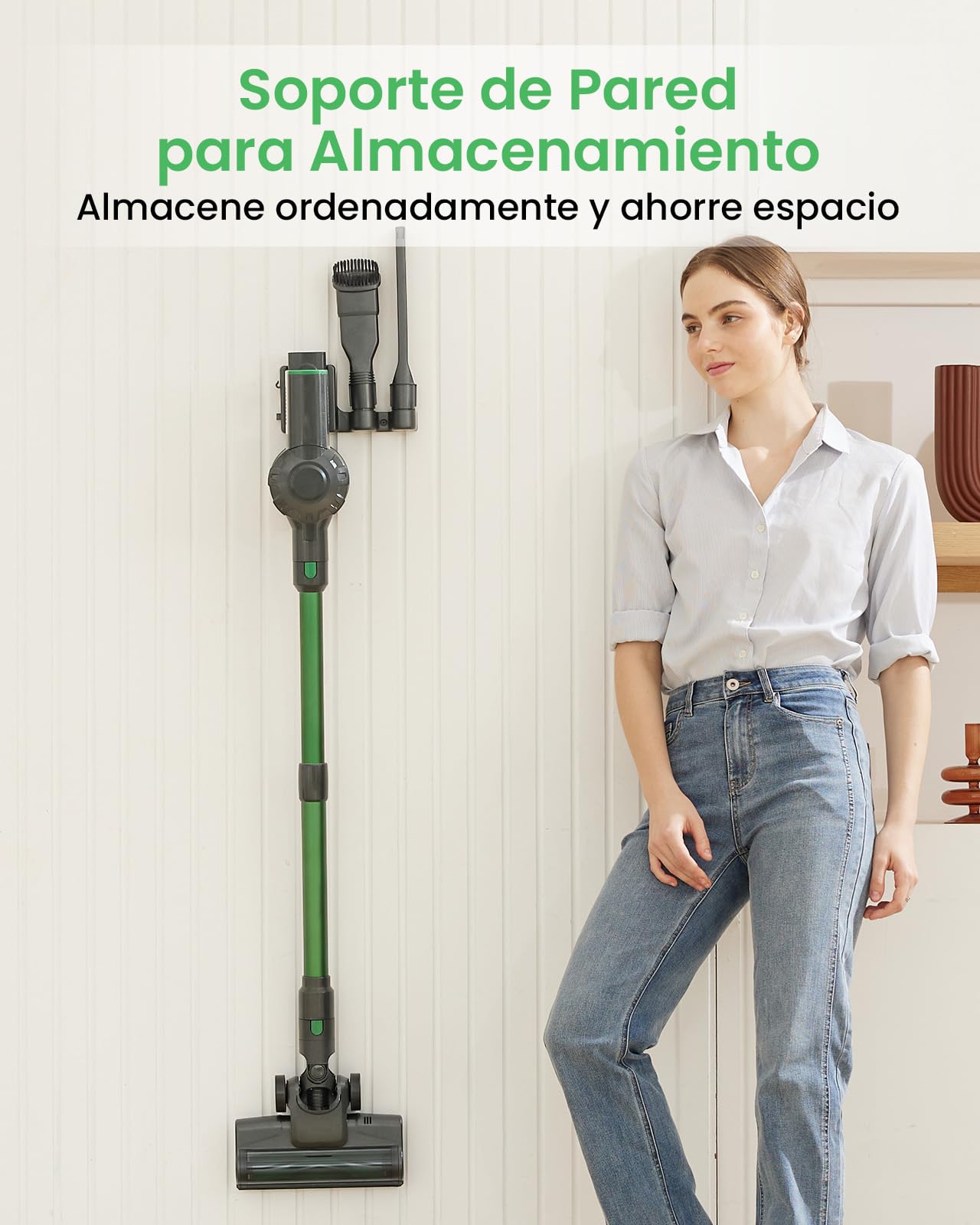 Vexilar Aspiradora sin Cable V9PRO 40KPa Potente Succión, Aspiradora 6-en-1, Escoba Aspiradora sin Cable Autonomía 50 Minutos, Aspirador Vertical para Pelo de Mascotas, Alfombra, Coche y Suelo