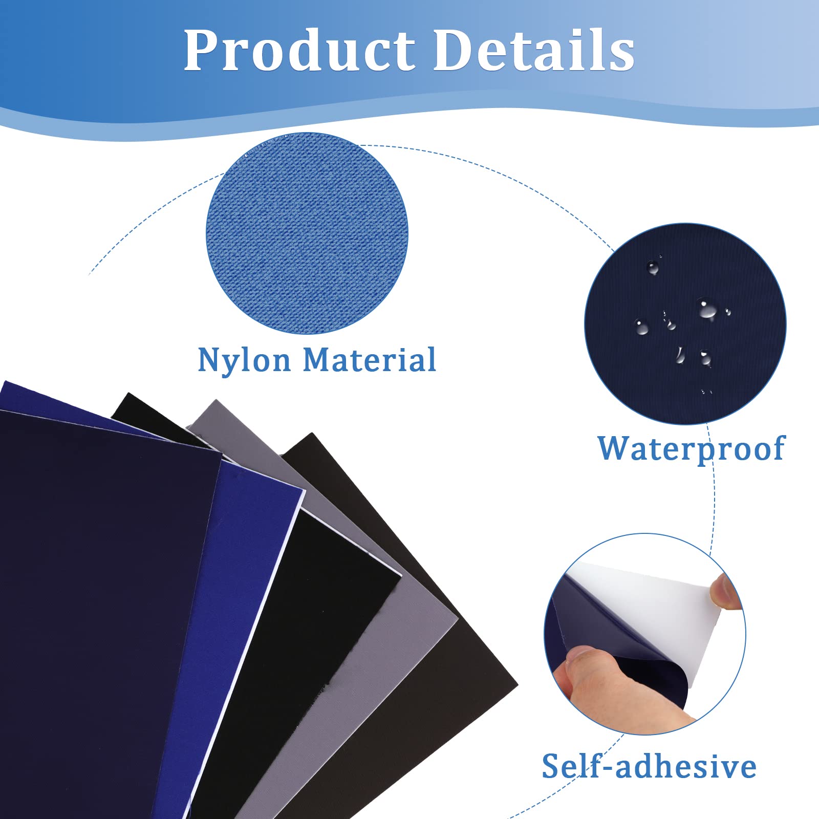 Kit 12 Toppe Riparazione Nylon Termoadesive - Impermeabili Per Abbigliamento - Foto 10