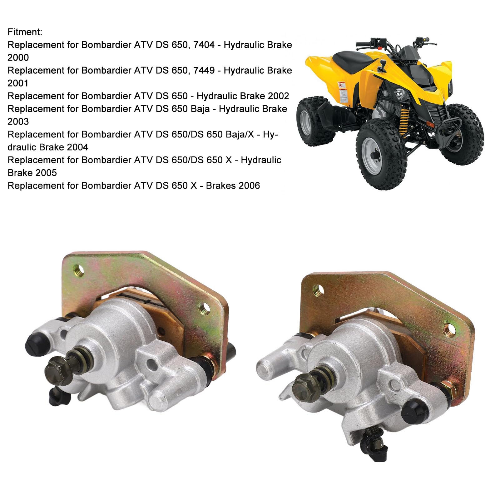 Freno anteriore pinza per prestazioni in metallo affidabile per bombardier atv ds 650 ds 650 x freno idraulico - materiale resistente robusto