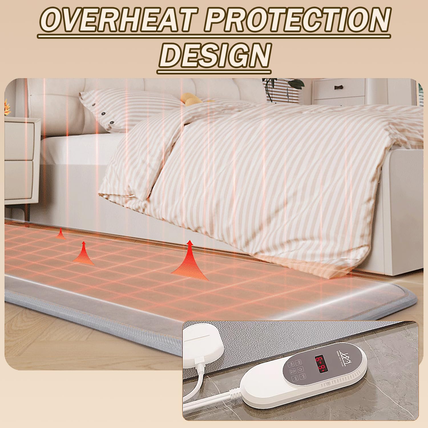Riscaldatore intelligente regolabile in temperatura, per soggiorno, camera da letto, studio, tappetino riscaldato elettrico, tappeto per riscaldamento elettrico interno, scaldabagno impermeabile