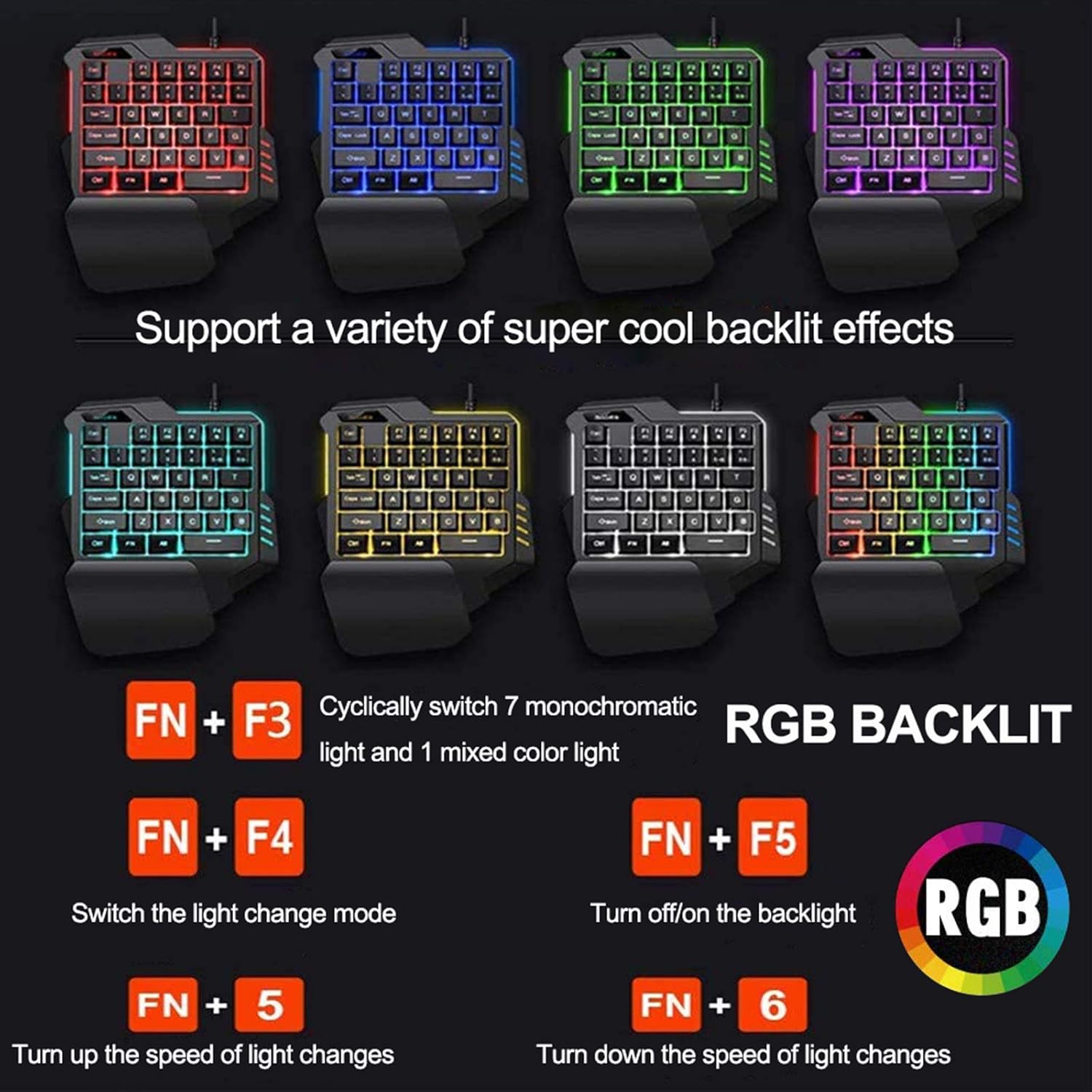 Buу 1 gеt 1 🔥 Allead One-Handed RGB Gaming Keyboard and Mouse Combo 35 Keys Mini Gaming Keypad, 6400 DPI Programmable Mouse，with Keyboard Mouse Converter for PS4/Xbox One/Nintendo Switch/PS3 /PC
