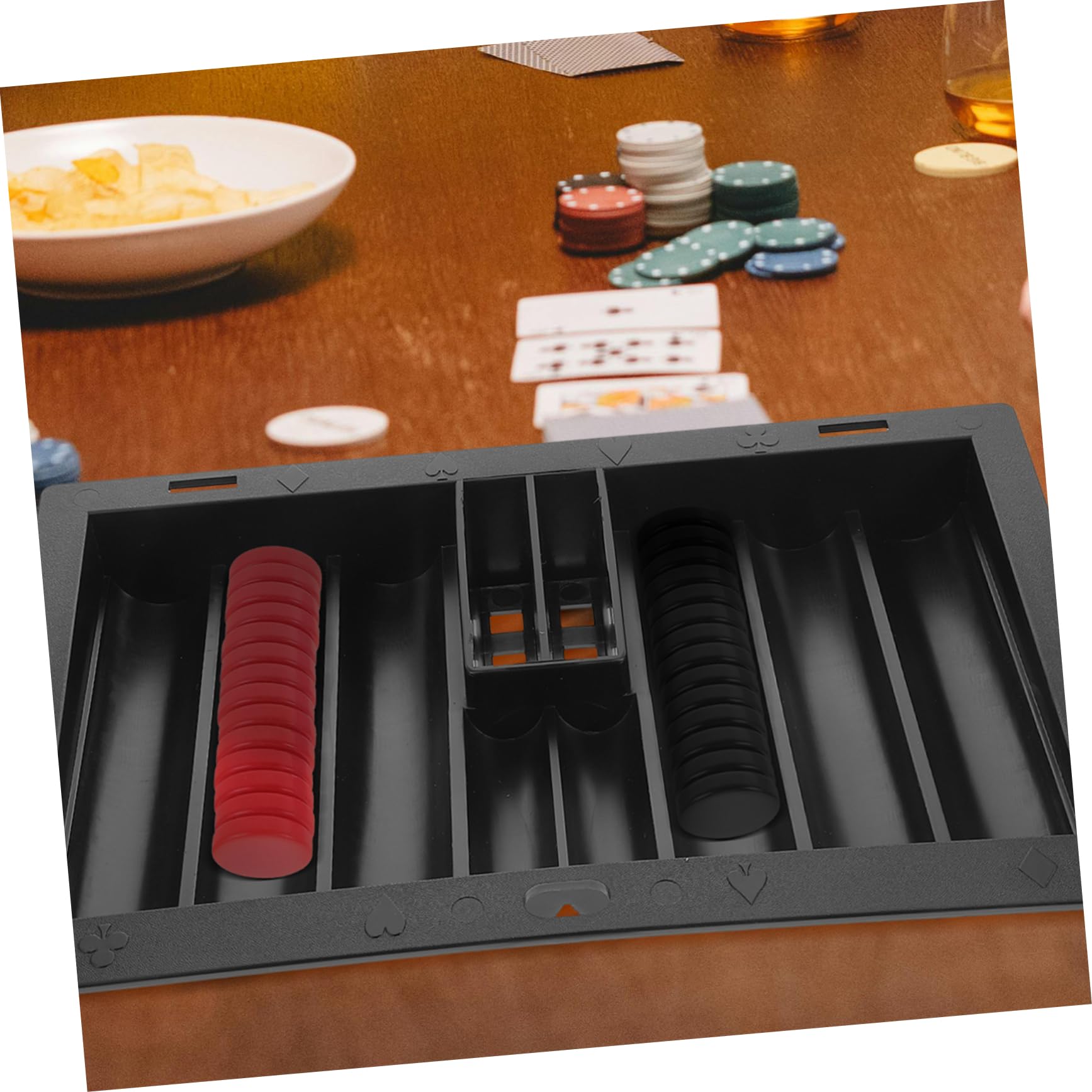 Yardwe Tragbarer Pokerchip Ständer Acryl Transparent Robuster Chiphalter Kompakt für Pokerfans Spielabende Vielseitiges Pokertablett zur Chipaufbewahrung und Transport