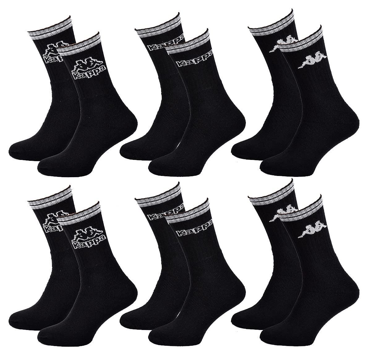 Ozabi Men's Pack Of 6 Pairs 0945 Kappa Tennis Socks Set Of 6 (As8, Numeric, Numeric_9, Numeric_11, Regular, Regular, )