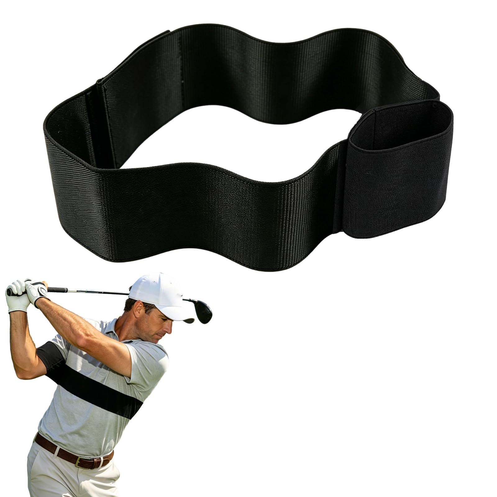 Slider Golf Training Aid Scratch and Swing Sync Golf Slider Golf Training Assist Flexible Arm Correcting Aids Golf Swing Arm Band Final Putt Swing for Beginner Trainer Men Women Indoor Outdoor