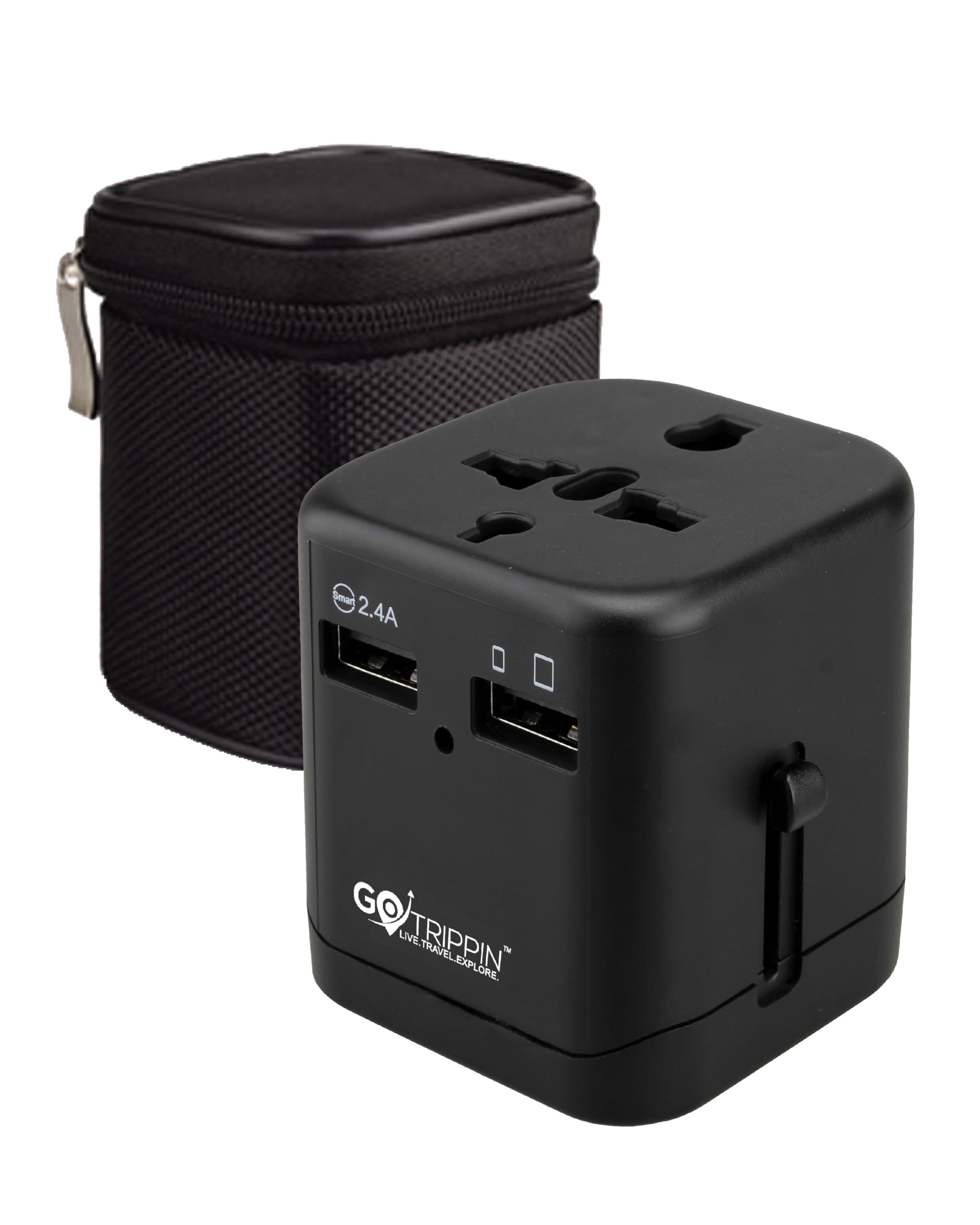 Gotrippin by Destinio Premium Travel Adapter International All in One, 2.4A Dual USB Fast Charging, Universal Charger Adapter & Plug Adapter for UK, Europe, USA, UAE, Australia, Canada & Singapore (B07WDJR33C) Amazon Price History, Amazon Price Tracker