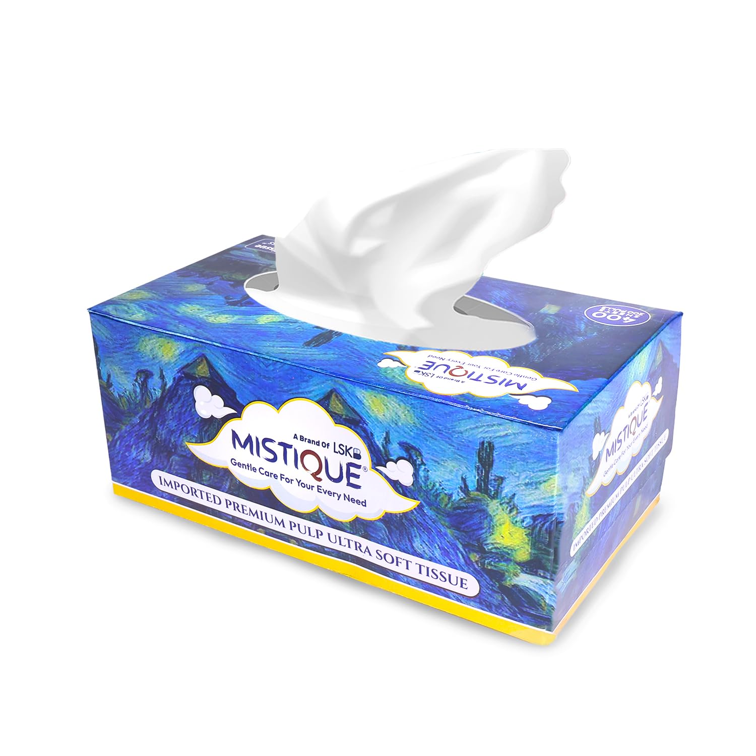 MISTIQUE 2 Ply Facial Tissue Paper - 200 Pulls (400 Sheets) | Car Tissue | Soft and Highly Absorbent Tissue Paper | Sheet Size (20 * 20 cm) (Pack of 1)-image-14