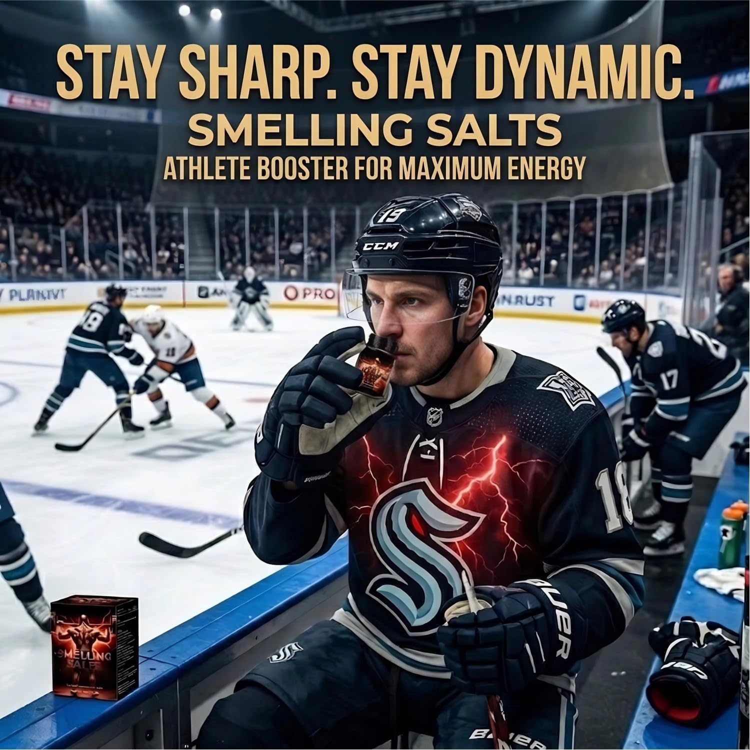 Salts for Athletes 1.41OZ for Powerlifting Football Hockey - Instant Focus Boost & Energy - Wake Up Salts Athlete Strength Motivation