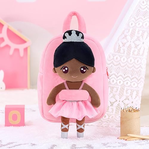 Miniatura 4 de Gloveleya Mochila para niñas pequeñas con muñeca de bailarina suave rosa a partir de 2 años