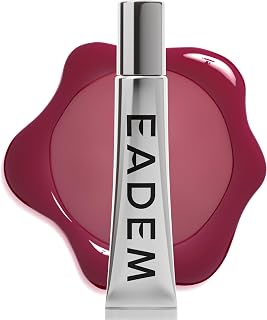 EADEM Tinted Lip Balm, Moisturizing Lip Gloss Tube for Women, Bissap Glaze | Le Chouchou, Lip Softening Balm with Cooling Metal Applicator, Plumps & Smoothes Lips, Infused with Acai & Mongongo Butter