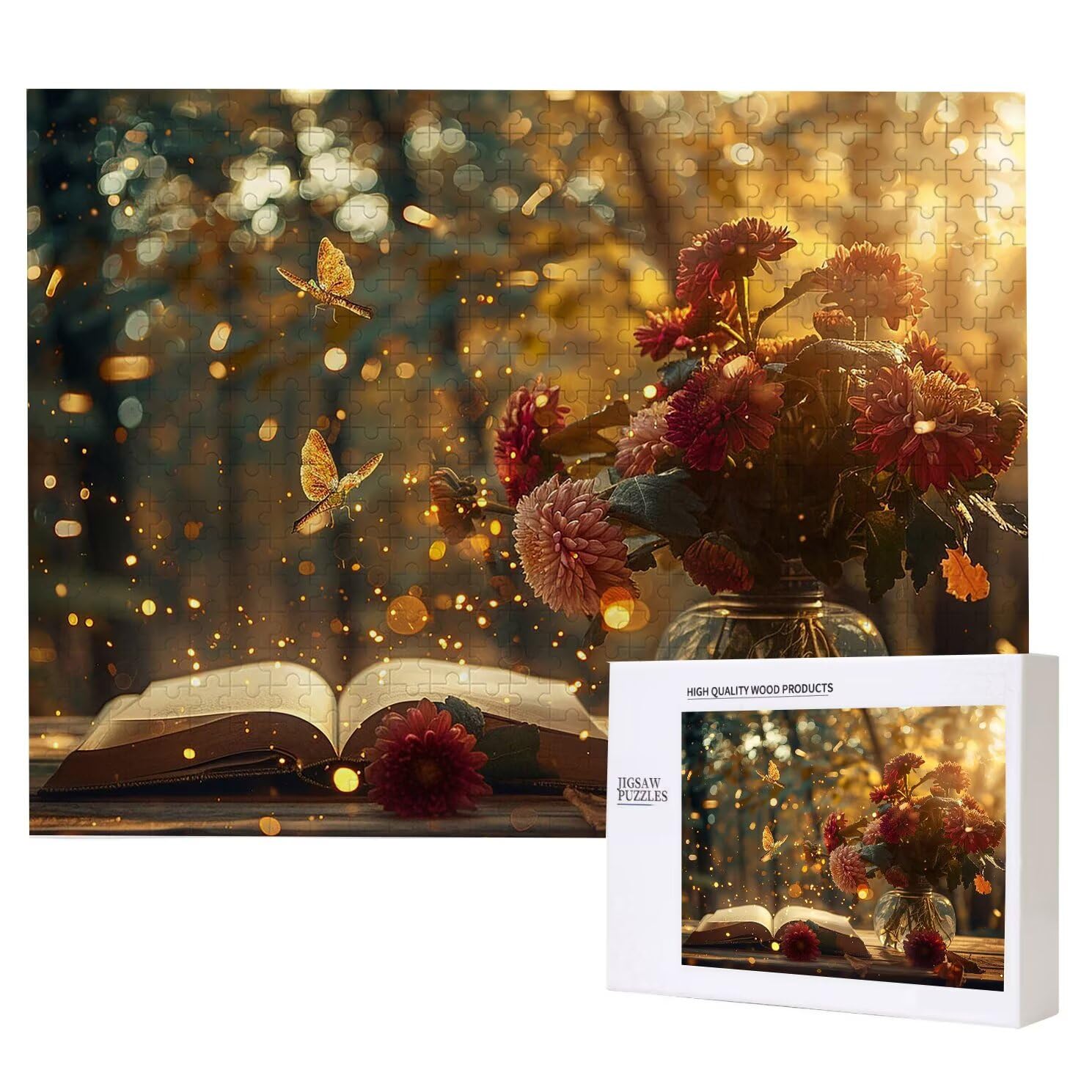 Jigsaw Puzzle, 4000 Pezzi Puzzle Classici, Fiore Puzzle Rilassamento Intelligence, Mpossibile Difficile Puzzles impegnativo per adulti Puzzles per Gioco Familiare, Regalo per Amore Amico Libro K0F-202