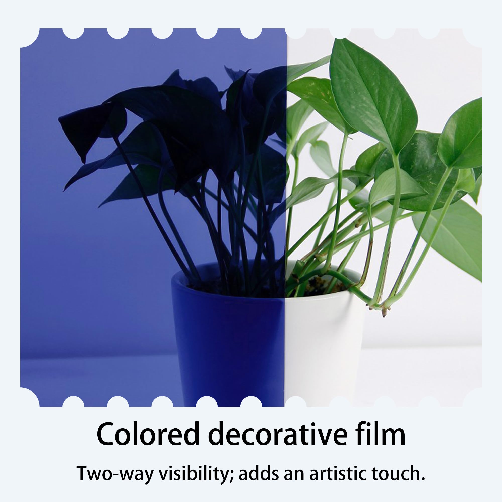Película Decorativa de Color para Ventanas Protección UV 60x80cm Azul