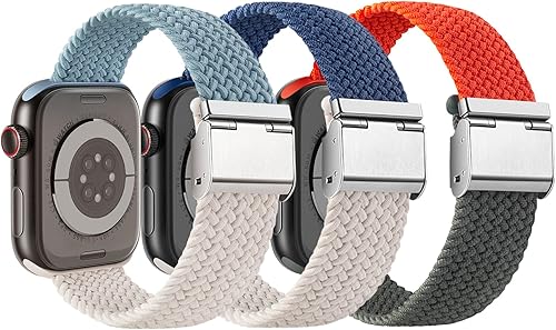 Miniatura 1 de Fizdvsts Compatible con correas elásticas trenzadas para Apple Watch, correa Solo Loop con hebilla ajustable para iWatch Series 8, 7, 6, SE, 5, 4,