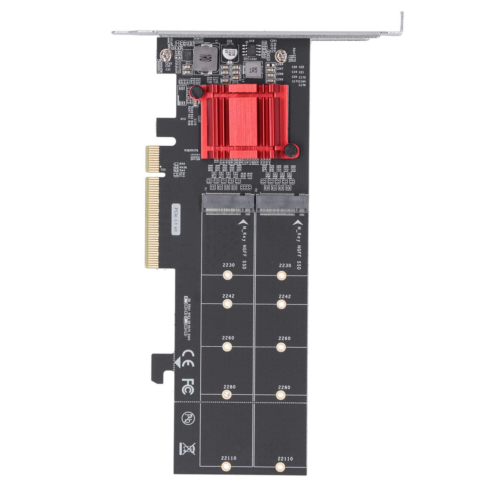 Konwerter NVMe M.2 SSD z Interfejsem PCIe 3.1, Osiąga prędkość Odczytu 3,5 GB/s, Ekspander Dysku Twardego do Komputera PC, 1 do 2 Dysków, Materiały Komputerowe