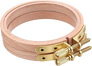 Josojoou 2 Stück Stickrahmen Holz Runder Kreuzstichrahmen Einstellbar Kreuzstich Ring Kreuzstich Stickrahmen Set Kleiner Rund Embroidery Hoop Für Diy Kreuzstich Stickerei Kunsthandwerk Nähen Deko