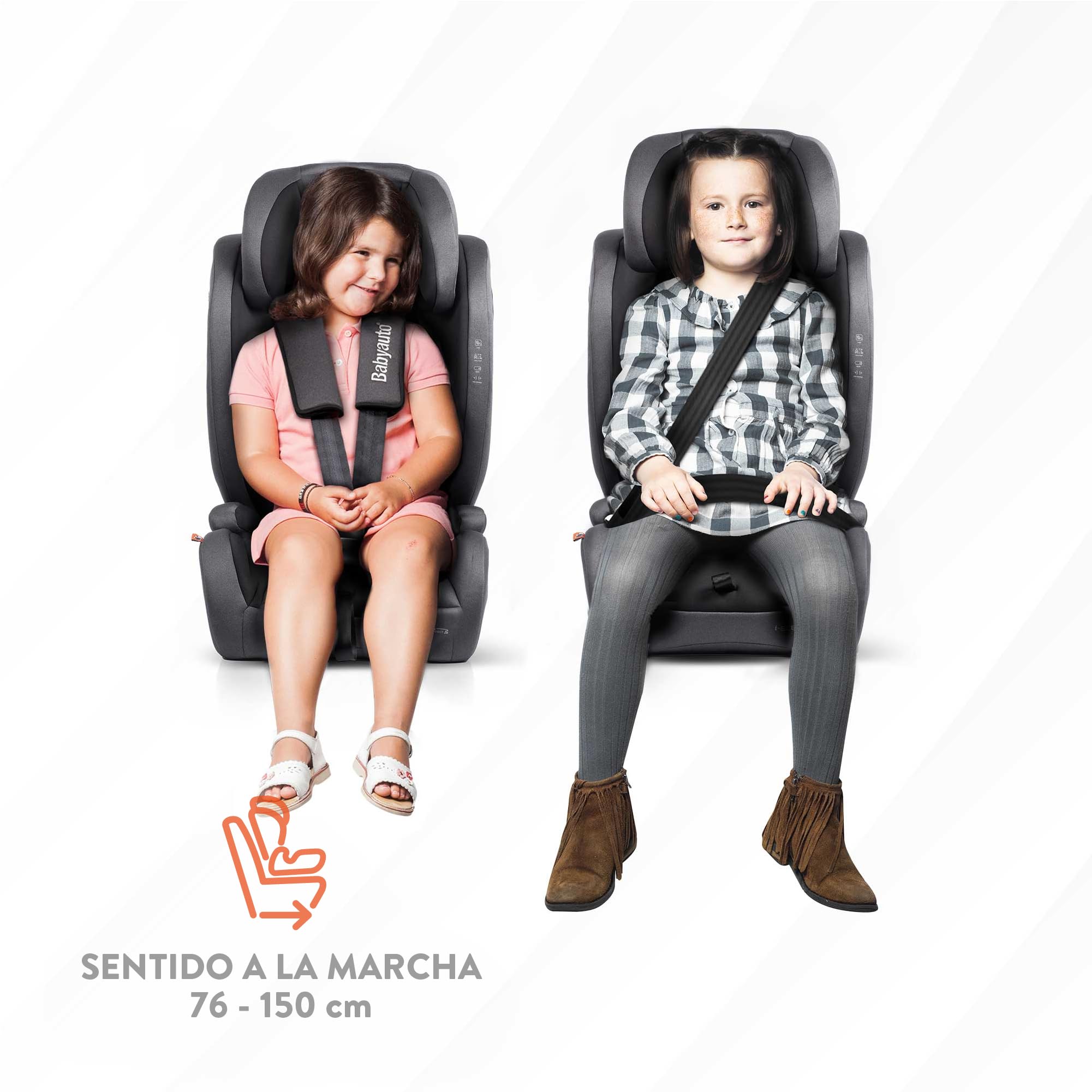 BABYAUTO – Silla de coche ZELAI ISIZE GR. 1/2/3 ISOFIX desde 9 a 36 KG – De 76-150cm de altura – Edad: desde 15 meses a 12 años – Armazón absorve impactos - Evolutiva STONE GREY