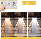 Liyade Luci solari per recinzione, 4 lampade solari per giardino esterno, luci solari impermeabili per terrazza con 3 modalità di illuminazione, luce solare da parete per esterni, recinzione - 3