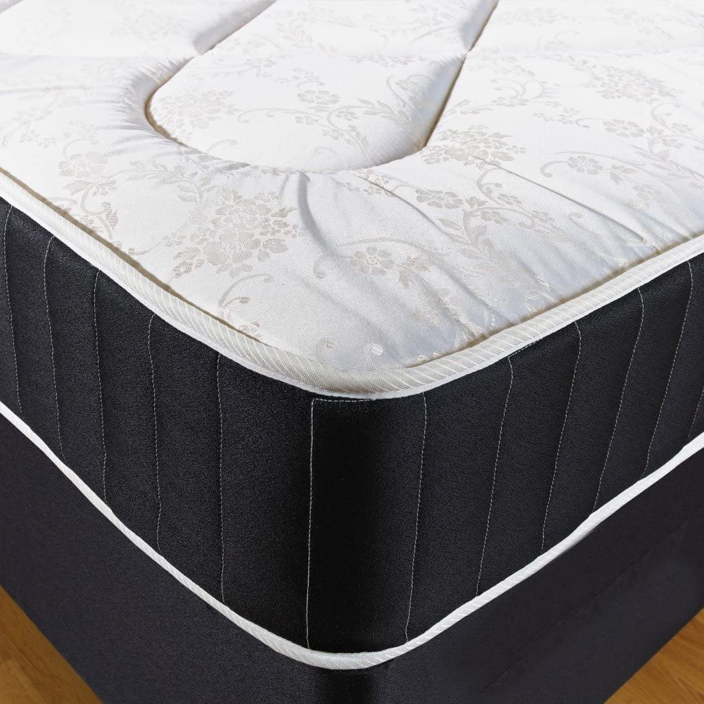 Hf4you 10" Black 10" Orthopaedic Deep Quilted Damask Mattress - 3ft 6" Large Single