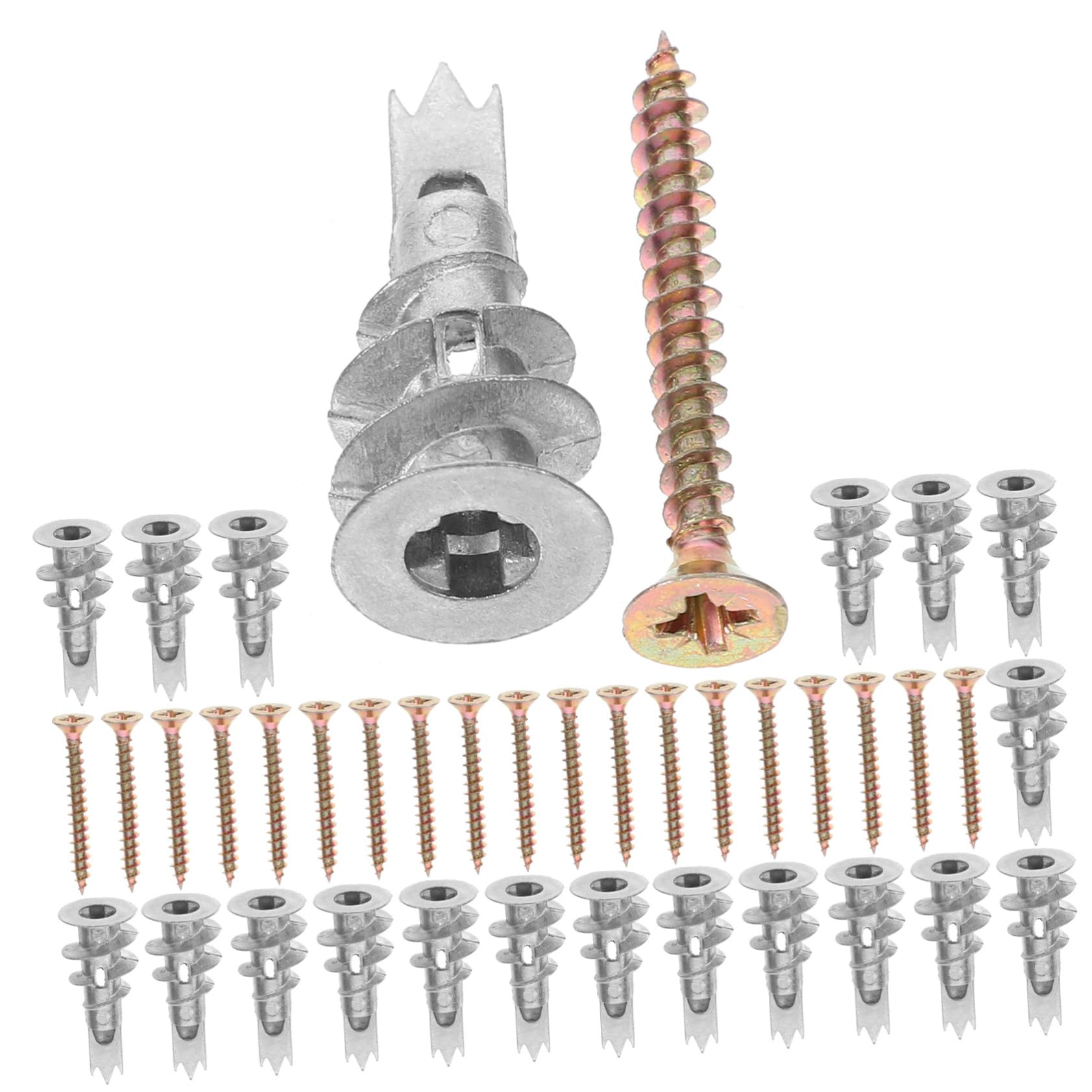 Unomor Hanging Kit 20 Sets of Spiral Expansion Plugs Drywall Screws Wall Anchors Easy Install for Light Fixtures