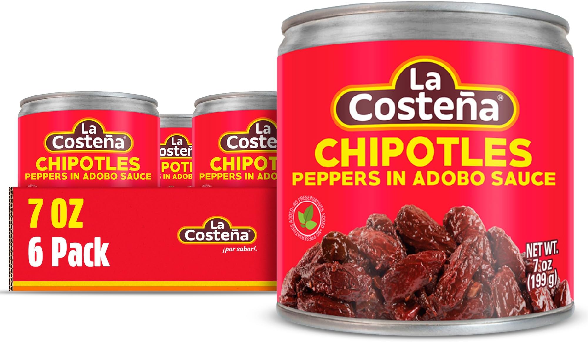 La Costeña Chipotle Peppers in Adobo Sauce, 7 Ounce Can (Pack of 6)