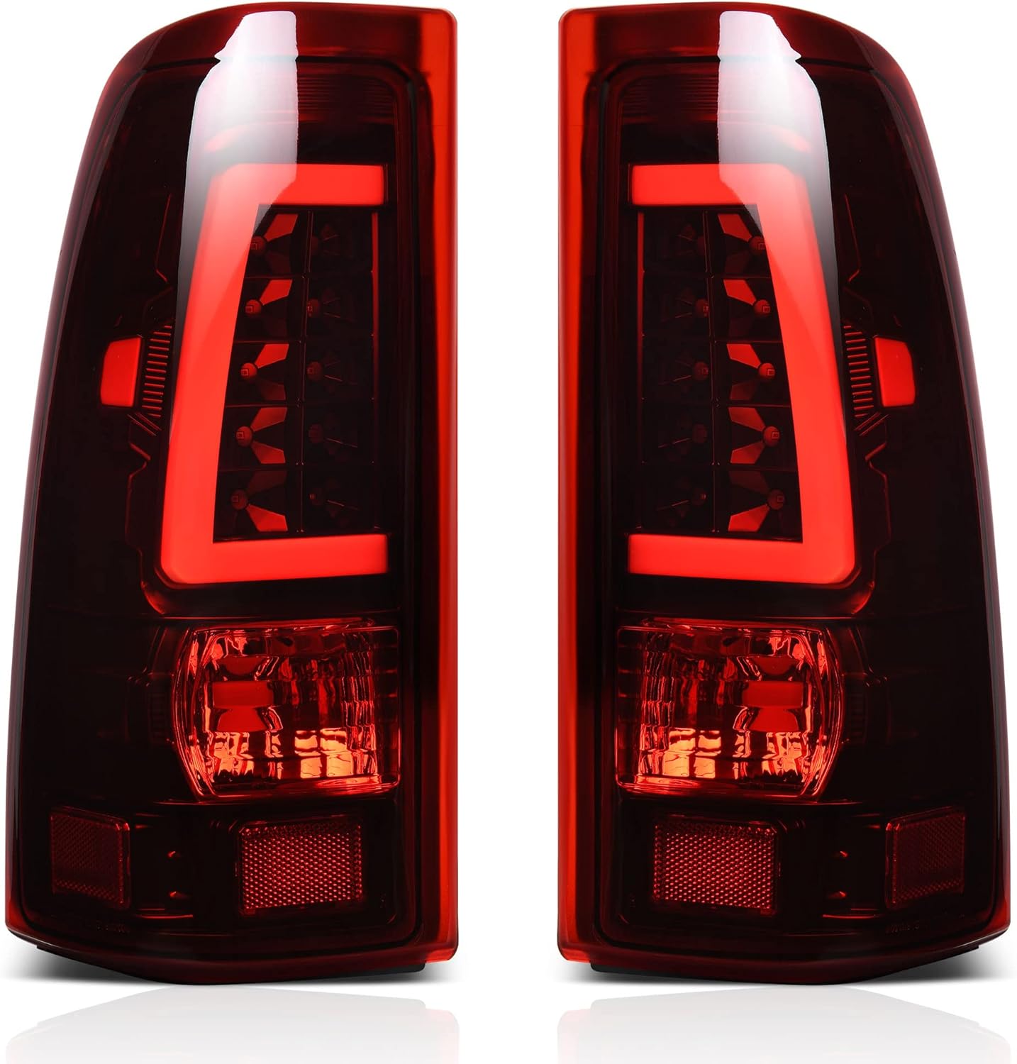 AUTOSAVER88 LED Tail Light Assembly Compatible with 03 04 05 06 2003-2006 Chevy Silverado 1500/1500HD/2500/2500HD, 2004-2006 Silverado 3500, 2007 Silverado Classic Rear Light - Pair