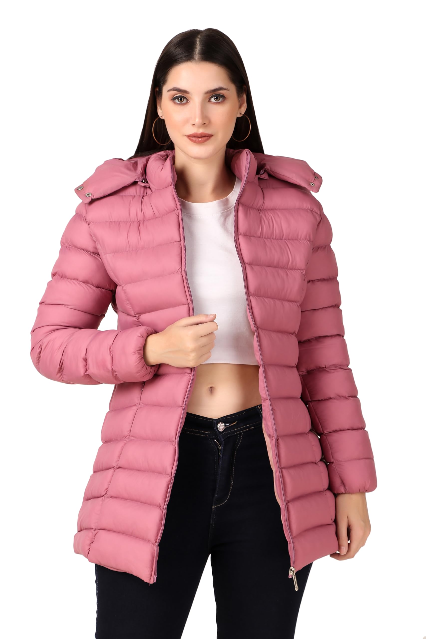 brazo Latest Long Puffer Full Sleeve Winter Jacket For WomenWater Resistant Jacket for Woman with Hood for keep you warm-picture-40