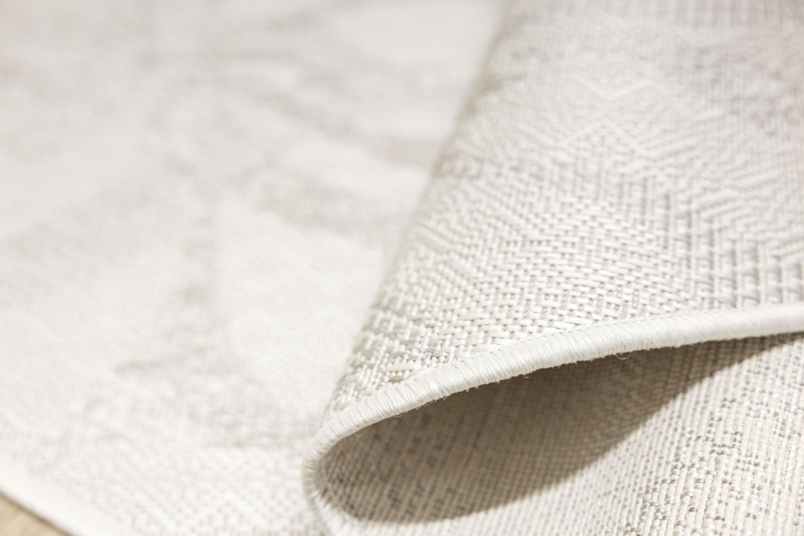 Haga, Runden, Sisal, Blumen, 140 cm, modernes Muster Outdoor Teppich, Balkon Carpet,Tepich für Terrasse, Teppiche aussenbereich wetterfest