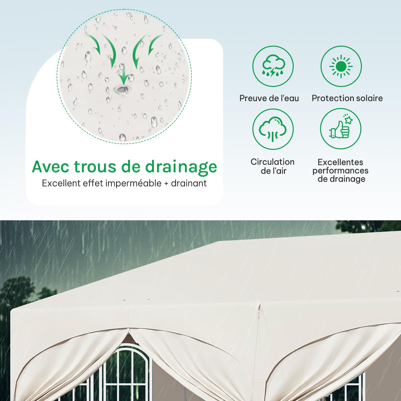 Laneetal Barnum 3x6m Pop up avec 6 parois Tonnelle de Jardin Pliante Beige