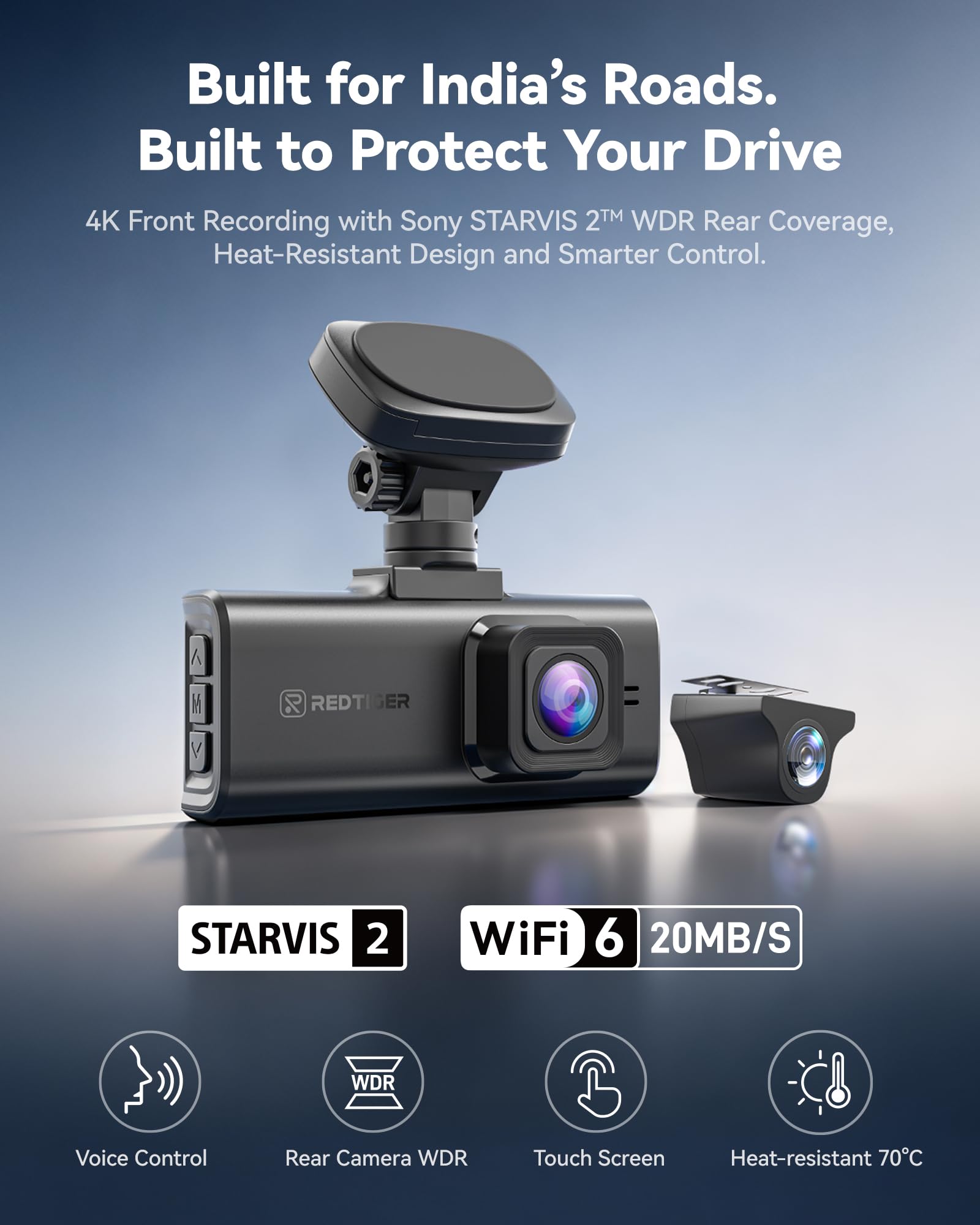 REDTIGER F7N Elite 4K Dual Dash Cam - 2 Channel -2