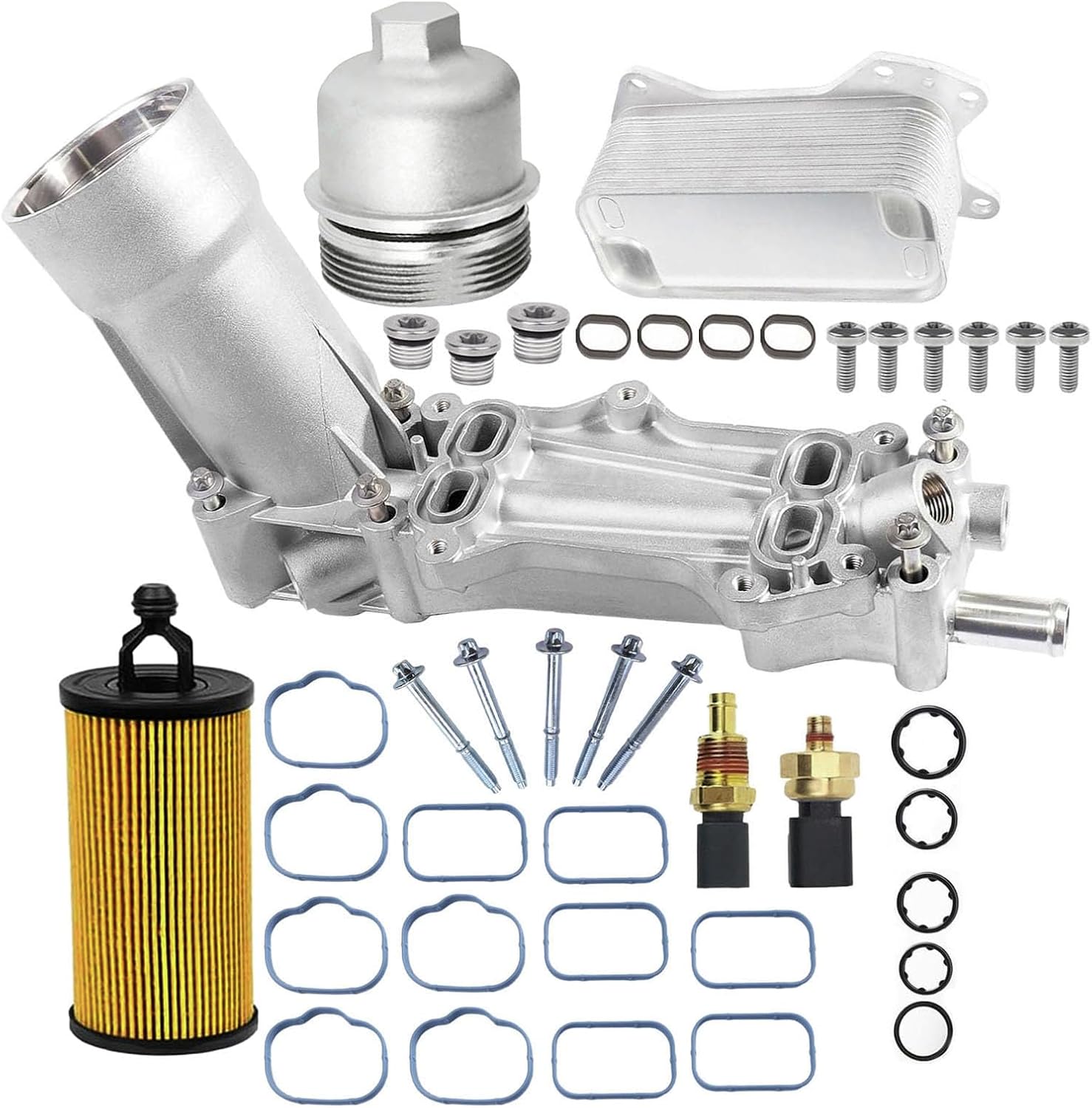 1set Upgrade Full Aluminum Oil Filter Housing Kit 926-959 926-876 For 2011-2018 Wrangler JK 926-959-BK,2011-2016 Dodge,for 200 300 Ram 3.6L 5184294AC 68105583AF 68310865AF