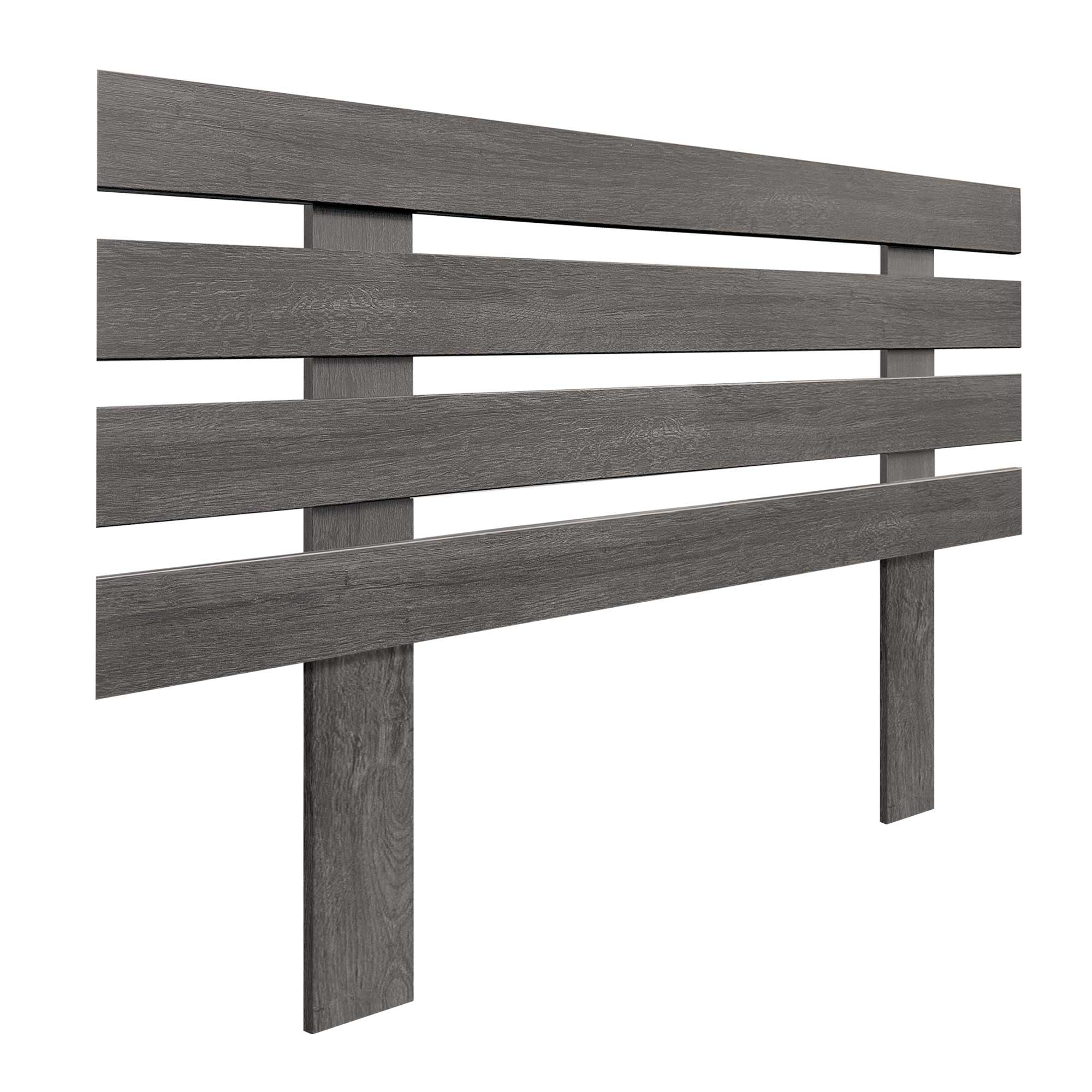 DHOME Cabecero de Madera Horizontal 4 DM con Patas Reciclado Estilo Palet Dormitorio Cama Moderno Herrajes incluidos (Ceniza Madera, 90cm)