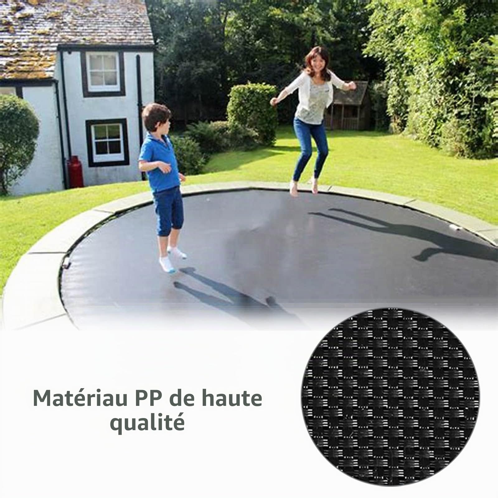 Tpoline Zapasowa mata do skakania 305 cm pasuje do 54, 56, 60, 64 pierścieni, 8 rzędów, wodoodporna żywica UV, 14 cm Tapis de Saut