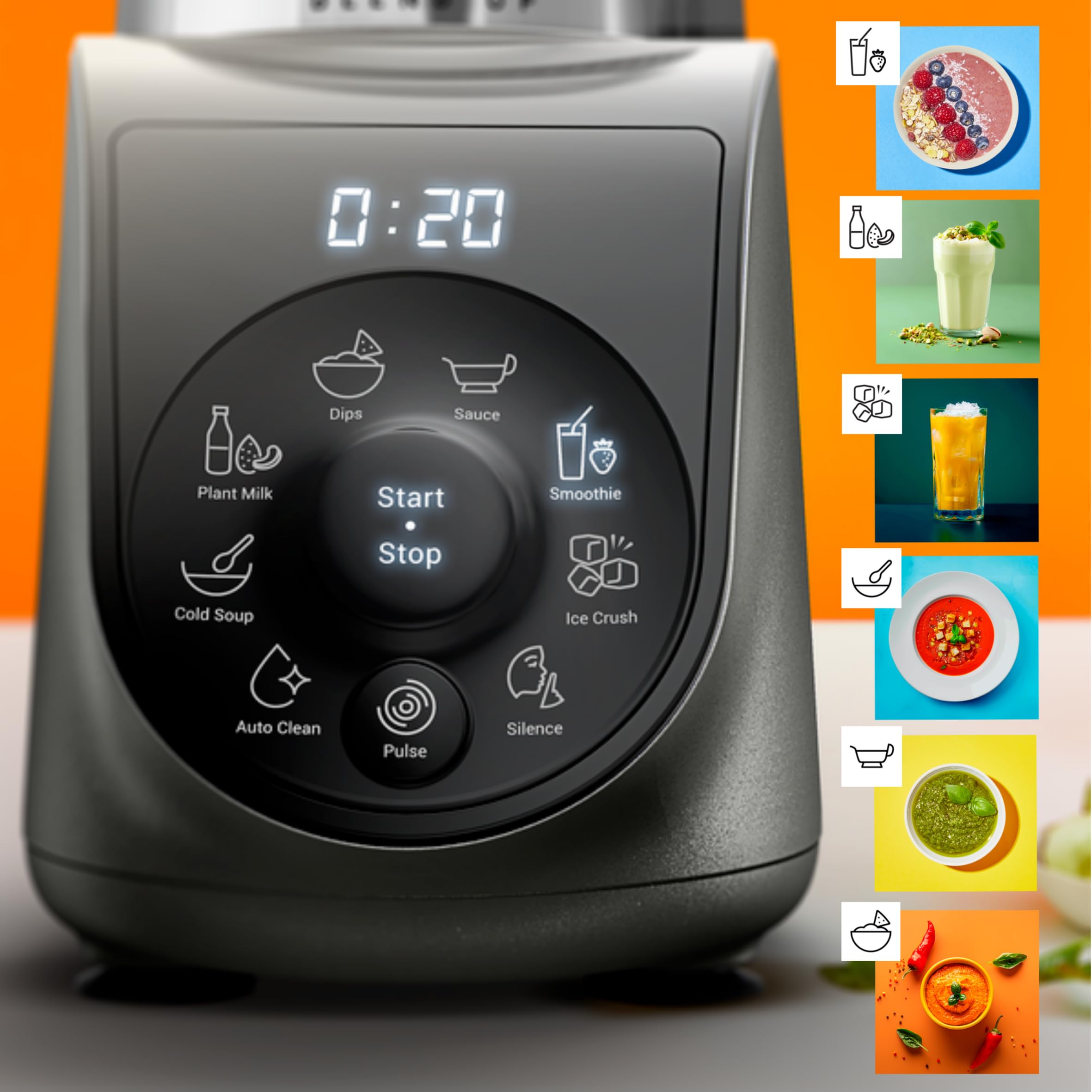 Tefal Blend Up BL19JEF0 - Mini mixer, 1000 W, 8 programmi automatici, lame Powelix, modalità di pulizia automatica, compatto, leggero, modalità Silence, con bottiglie on-the-go (400/700 ml), colore