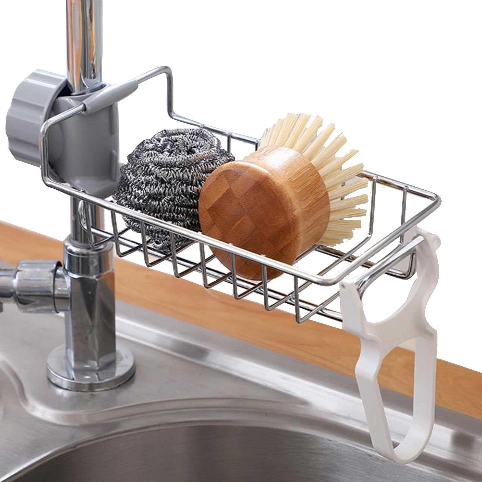 Faucet Rack | Over The Faucet Shelf for Kitchen Sink - Stainless Steel Sponge Holder for Kitchen Sink Tap Use for Towel, Soap, Brush