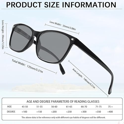 Miniatura 10 de VIDEBLA Paquete de 3 lentes de lectura progresivos multienfoque para mujeres y hombres, bloqueo de luz azul, bisagras de resorte multienfoque,