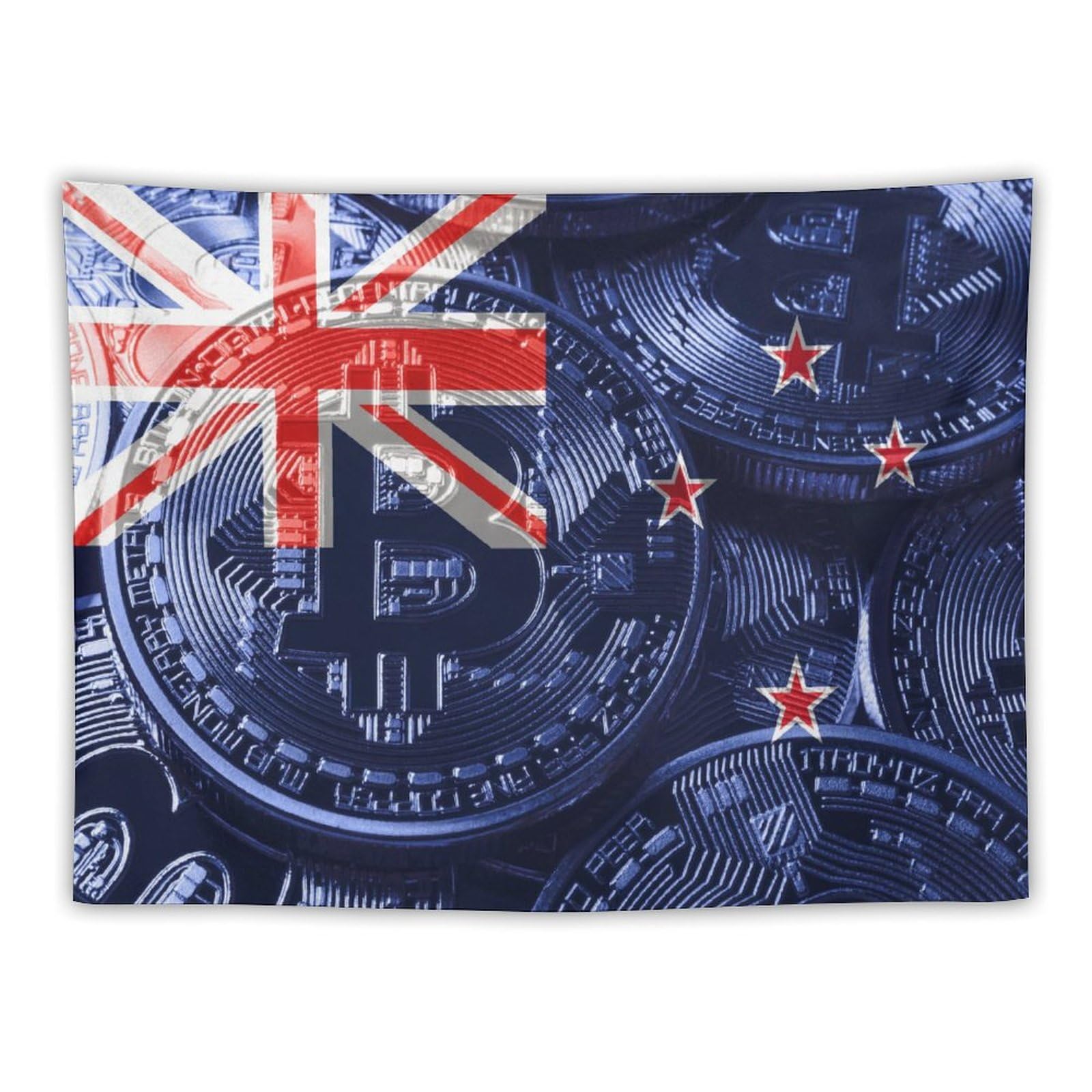 Amazon.com: TecEr New Zealand Flag Bitcoin Tapestry Wall Hanging National  Flag Tapestry for Room Bedroom Dorm Aesthetic Decorations, 30